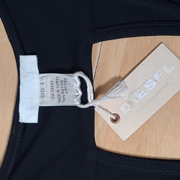 DIESEL Bengala Rayon Top Black Lg NWT - Picture 8 of 10